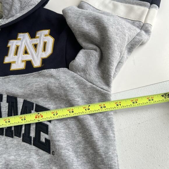 Champion Notre Dame Hoodie Sweatshirt Men's Small Blue Gray Patches - Picture 10 of 13